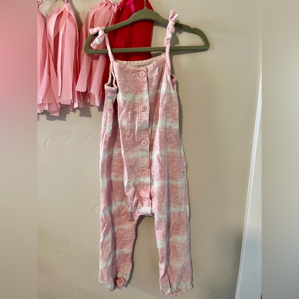 GAP Pink and White Jumpsuit Dreamy Cloud Design